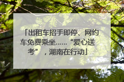 出租车招手即停、网约车免费乘坐……“爱心送考”，湖南在行动
