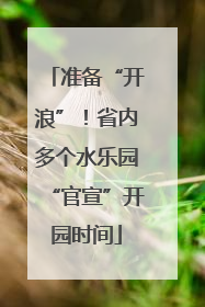 准备“开浪”！省内多个水乐园“官宣”开园时间