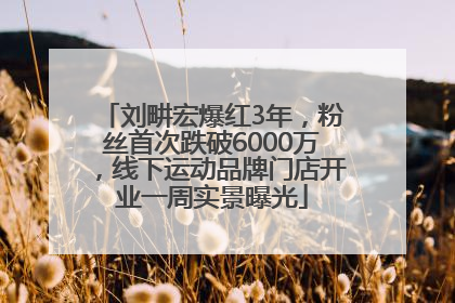 刘畊宏爆红3年，粉丝首次跌破6000万，线下运动品牌门店开业一周实景曝光