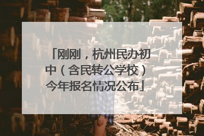 刚刚，杭州民办初中（含民转公学校）今年报名情况公布