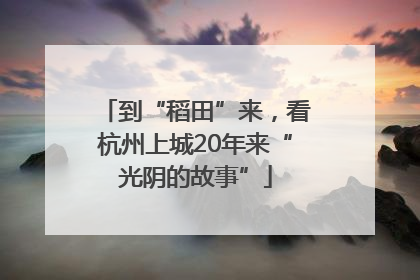 到“稻田”来，看杭州上城20年来“光阴的故事”