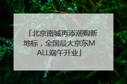 北京南城再添潮购新地标，全国最大京东MALL端午开业