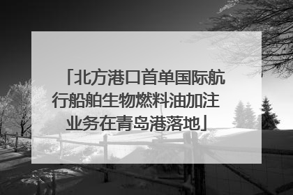 北方港口首单国际航行船舶生物燃料油加注业务在青岛港落地