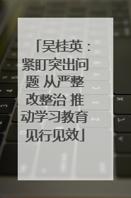 吴桂英：紧盯突出问题 从严整改整治 推动学习教育见行见效