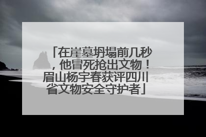 在崖墓坍塌前几秒，他冒死抢出文物！眉山杨宇春获评四川省文物安全守护者
