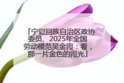 宁夏回族自治区政协委员、2025年全国劳动模范吴金霞：看，那一片金色的霞光