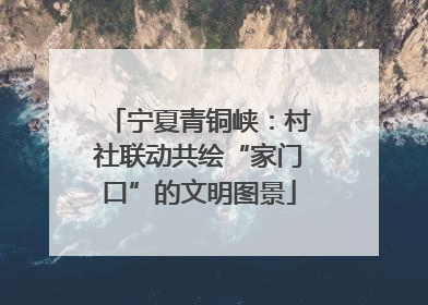 宁夏青铜峡：村社联动共绘“家门口”的文明图景