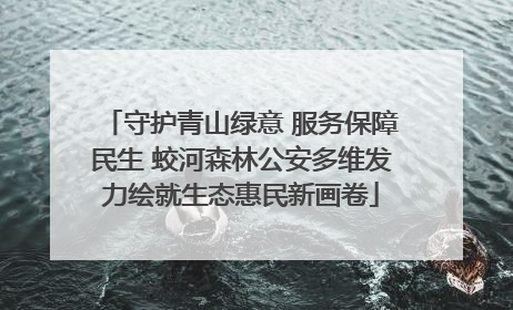 守护青山绿意 服务保障民生 蛟河森林公安多维发力绘就生态惠民新画卷