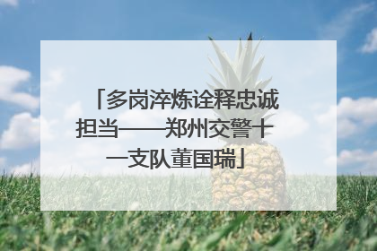 多岗淬炼诠释忠诚担当——郑州交警十一支队董国瑞