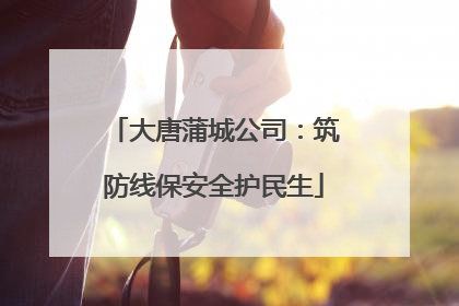 大唐蒲城公司：筑防线保安全护民生