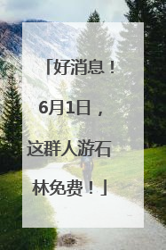 好消息！6月1日，这群人游石林免费！
