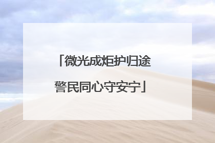 微光成炬护归途 警民同心守安宁