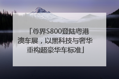 尊界S800登陆粤港澳车展，以黑科技与奢华重构超豪华车标准