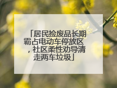 居民捡废品长期霸占电动车停放区，社区柔性劝导清走两车垃圾