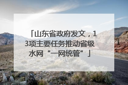 山东省政府发文，13项主要任务推动省级水网“一网统管”