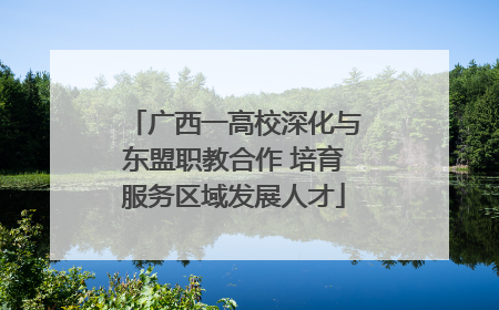 广西一高校深化与东盟职教合作 培育服务区域发展人才