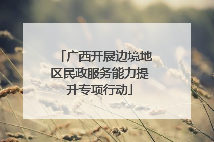 广西开展边境地区民政服务能力提升专项行动