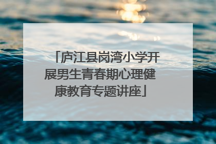 庐江县岗湾小学开展男生青春期心理健康教育专题讲座