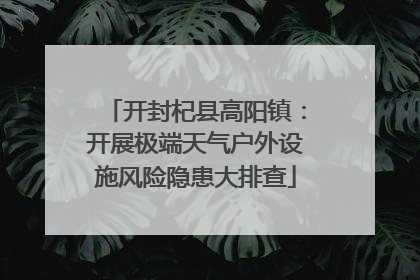 开封杞县高阳镇：开展极端天气户外设施风险隐患大排查