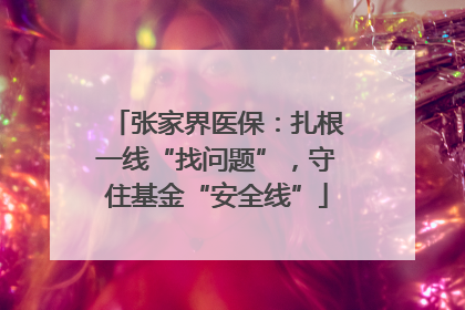 张家界医保：扎根一线“找问题”，守住基金“安全线”