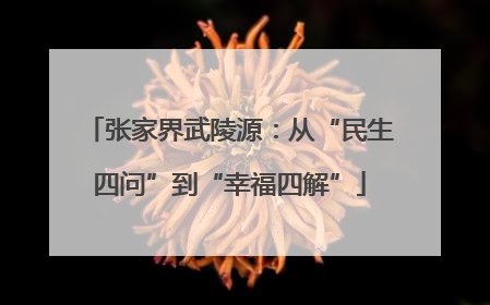 张家界武陵源：从“民生四问”到“幸福四解”