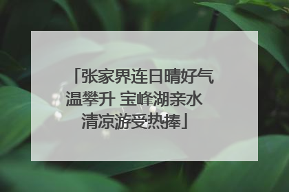 张家界连日晴好气温攀升 宝峰湖亲水清凉游受热捧