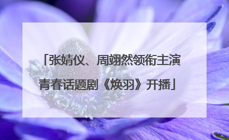 张婧仪、周翊然领衔主演 青春话题剧《焕羽》开播
