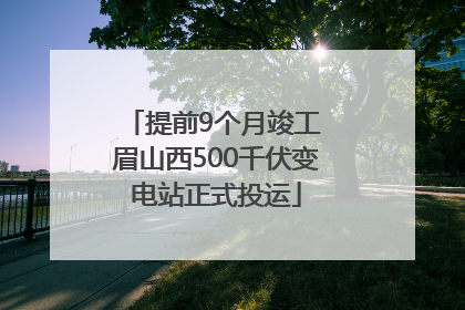 提前9个月竣工 眉山西500千伏变电站正式投运
