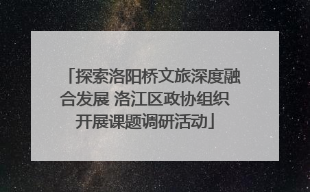 探索洛阳桥文旅深度融合发展 洛江区政协组织开展课题调研活动