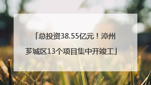 总投资38.55亿元！漳州芗城区13个项目集中开竣工