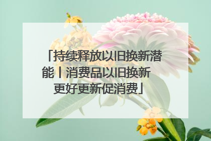 持续释放以旧换新潜能丨消费品以旧换新 更好更新促消费