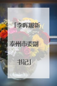 李晖履新泰州市委副书记