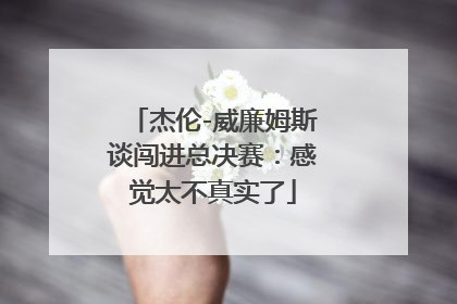 杰伦-威廉姆斯谈闯进总决赛：感觉太不真实了