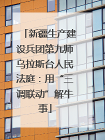 新疆生产建设兵团第九师乌拉斯台人民法庭：用“三调联动”解牛事