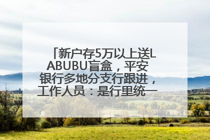 新户存5万以上送LABUBU盲盒，平安银行多地分支行跟进，工作人员：是行里统一的，进货渠道不清楚