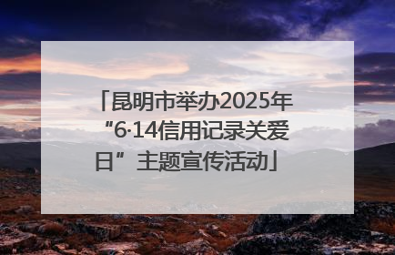 昆明市举办2025年“6·14信用记录关爱日”主题宣传活动