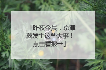 昨夜今晨，京津冀发生这些大事！点击看报→
