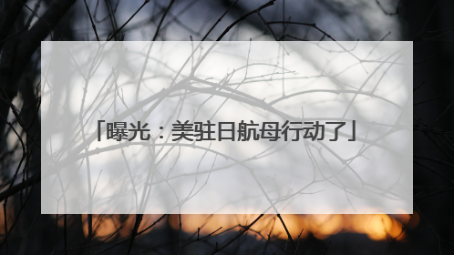 曝光：美驻日航母行动了