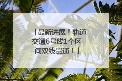 最新进展！轨道交通6号线1个区间双线贯通！