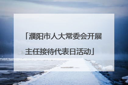 濮阳市人大常委会开展主任接待代表日活动
