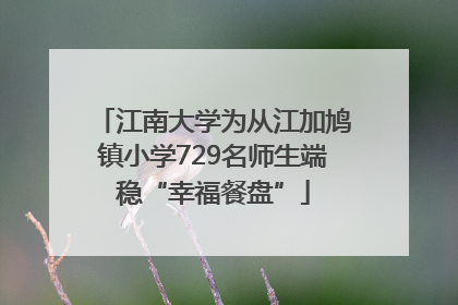 江南大学为从江加鸠镇小学729名师生端稳“幸福餐盘”