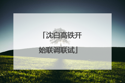沈白高铁开始联调联试