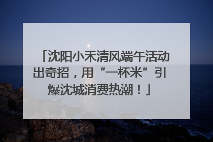 沈阳小禾清风端午活动出奇招，用“一杯米”引爆沈城消费热潮！