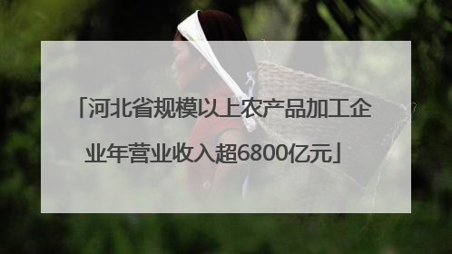 河北省规模以上农产品加工企业年营业收入超6800亿元