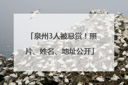 泉州3人被悬赏！照片、姓名、地址公开