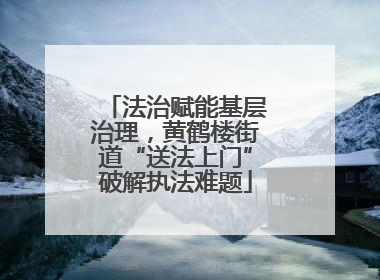 法治赋能基层治理，黄鹤楼街道“送法上门”破解执法难题
