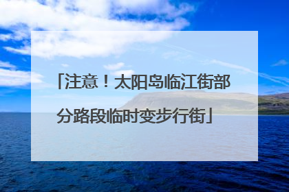 注意！太阳岛临江街部分路段临时变步行街