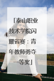泰山职业技术学院闪耀省赛：青年教师勇夺一等奖