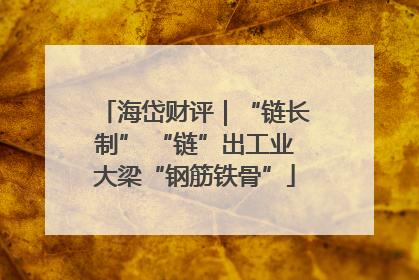 海岱财评｜“链长制” “链”出工业大梁“钢筋铁骨”