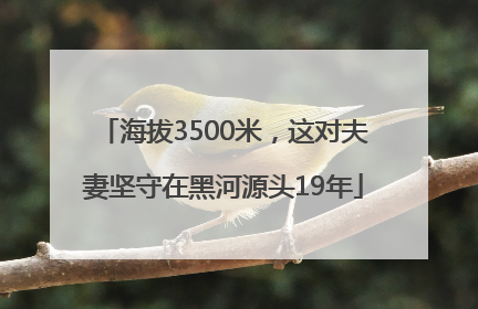 海拔3500米，这对夫妻坚守在黑河源头19年